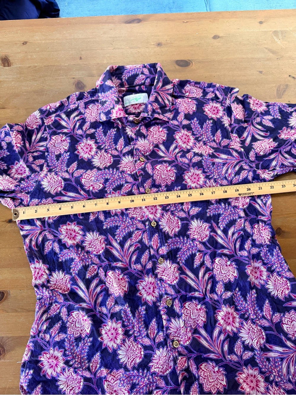 Seaplane Men's Large Seedy Purple Vibrant Floral Button-Up Shirt Palm Springs - Picture 6 of 15